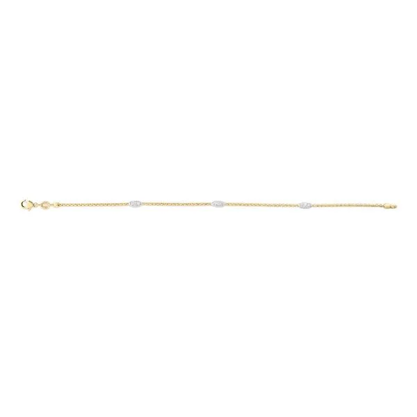 Two-Tone Popcorn Diamond Station Set Bracelet Skaneateles Jewelry Skaneateles, NY