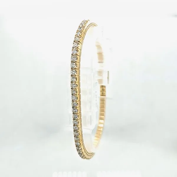 Yellow Gold Diamond Stretch Bracelet Image 3 Skaneateles Jewelry Skaneateles, NY