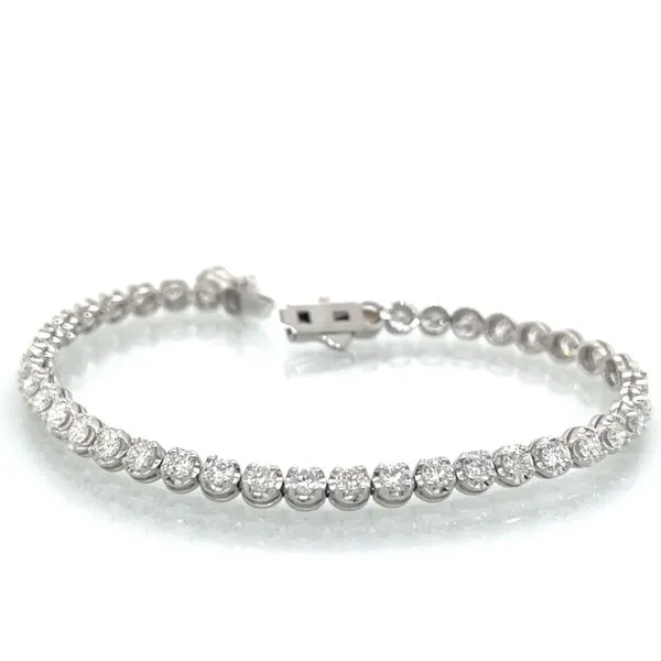 14K White Gold 4.75ct TW Round Cup Diamond Line Bracelet Image 2 Skaneateles Jewelry Skaneateles, NY