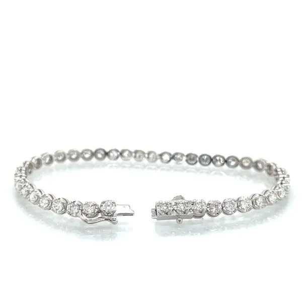 14K White Gold 4.75ct TW Round Cup Diamond Line Bracelet Image 4 Skaneateles Jewelry Skaneateles, NY