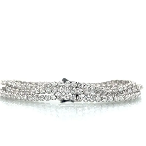 14K WG 5.54 Carat TW Our Signature Triple Row Diamond Line Bracelet Image 4 Skaneateles Jewelry Skaneateles, NY