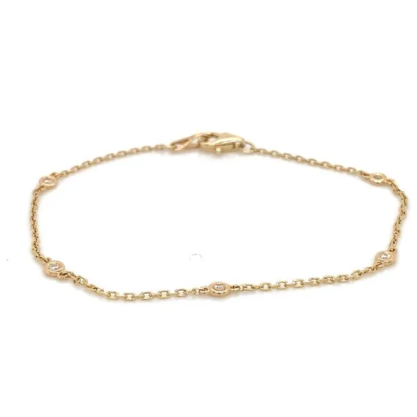Yellow Gold Station Set 0.11ct TW Diamond Bracelet Image 3 Skaneateles Jewelry Skaneateles, NY