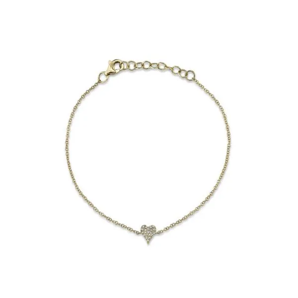 14K White Gold 0.05cttw Diamond Pave Heart Bracelet Skaneateles Jewelry Skaneateles, NY