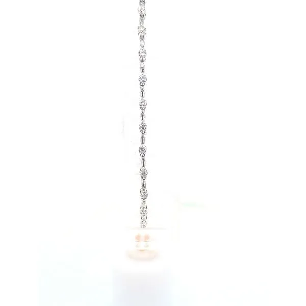 14K WG One Carat TW Oval & Circle Pattern Diamond Line Bracelet Image 2 Skaneateles Jewelry Skaneateles, NY