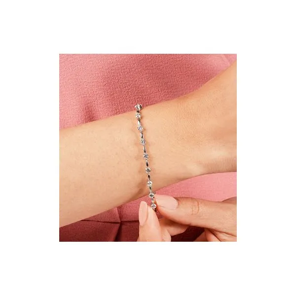 14K WG Our Exclusive One Carat TW Oval & Circle Pattern Diamond Line Bracelet Image 3 Skaneateles Jewelry Skaneateles, NY