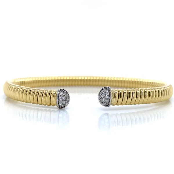 18K Yellow Gold Diamond Bangle Bracelet Image 2 Skaneateles Jewelry Skaneateles, NY