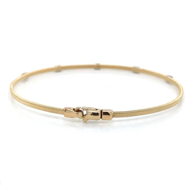 5 Station Two Tone Gold Flexible 0.17ct TW Diamond Bangle Bracelet Image 3 Skaneateles Jewelry Skaneateles, NY