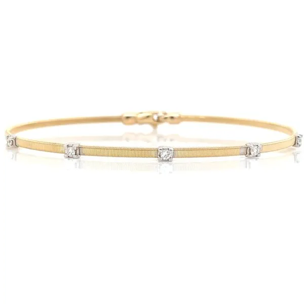 5 Station Two Tone Gold Flexible 0.17ct TW Diamond Bangle Bracelet Skaneateles Jewelry Skaneateles, NY