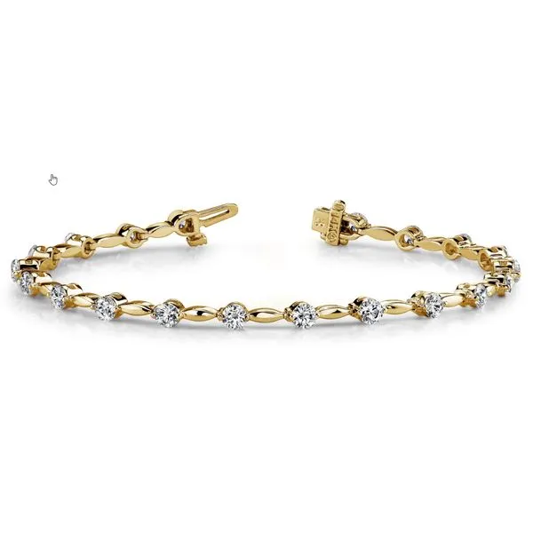 14K YG One Carat TW Oval & Circle Pattern Diamond Line Bracelet Image 2 Skaneateles Jewelry Skaneateles, NY