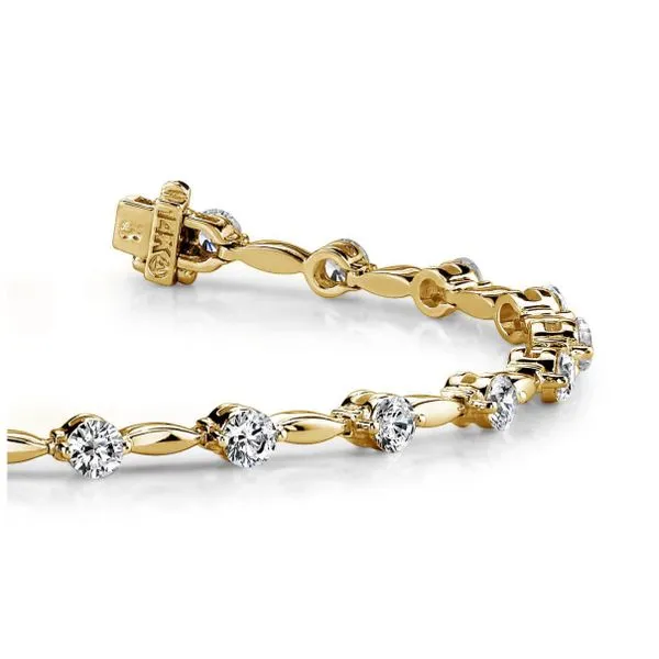 14K YG One Carat TW Oval & Circle Pattern Diamond Line Bracelet Skaneateles Jewelry Skaneateles, NY