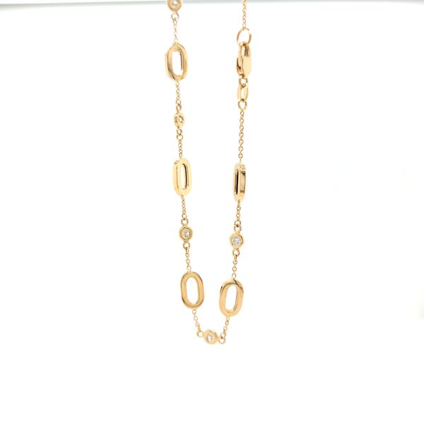 14K YG 0.20 CTTW Oval & Diamond Circle Station Bracelet Skaneateles Jewelry Skaneateles, NY