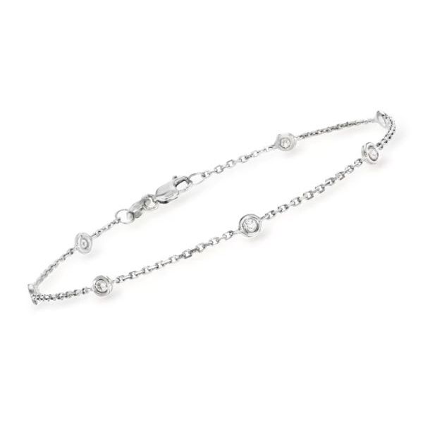 14K WG Ladies 0.09ct TW  Station Set Diamond Bracelet Skaneateles Jewelry Skaneateles, NY