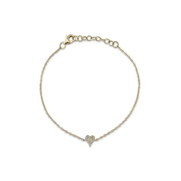 14K YG Ladies 0.05ct 'Our Signature' Natural Diamond Pave Heart Bracelet Skaneateles Jewelry Skaneateles, NY