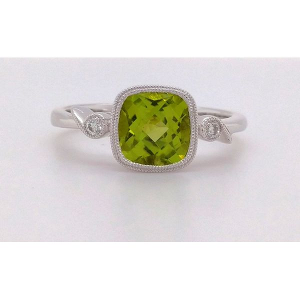 14K WG Ladies 1.59ct TGW  Peridot & Diamond Ring Skaneateles Jewelry Skaneateles, NY