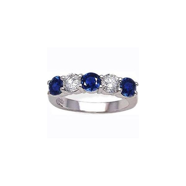 18K WG 0.88ct TGW Ladies Diamond & Sapphire Ring Skaneateles Jewelry Skaneateles, NY