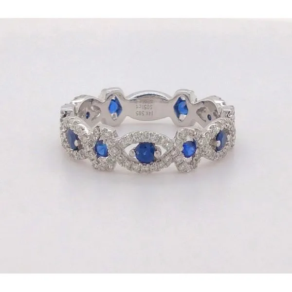 14K WG Ladies 0.97ct TW Sapphire & Diamond Fashion Ring Skaneateles Jewelry Skaneateles, NY