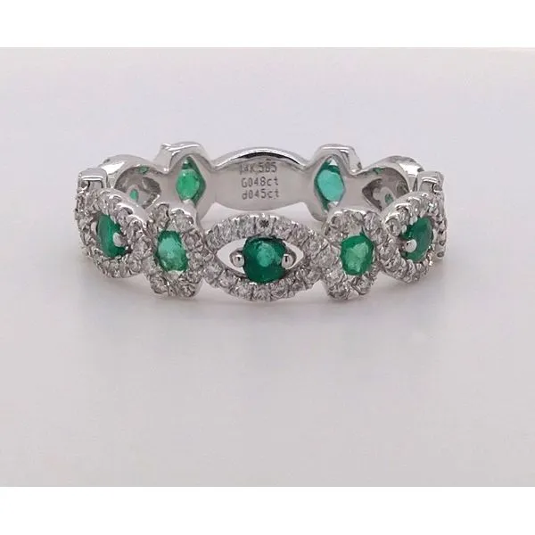 14K WG Ladies 0.93ct TW Emerald & Diamond Fashion Ring Skaneateles Jewelry Skaneateles, NY
