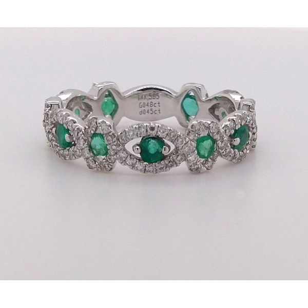 14K WG Ladies 0.93ct TW Emerald & Diamond Fashion Ring Skaneateles Jewelry Skaneateles, NY