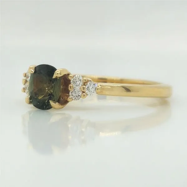 Green Sapphire and Diamond Ring Image 3 Skaneateles Jewelry Skaneateles, NY