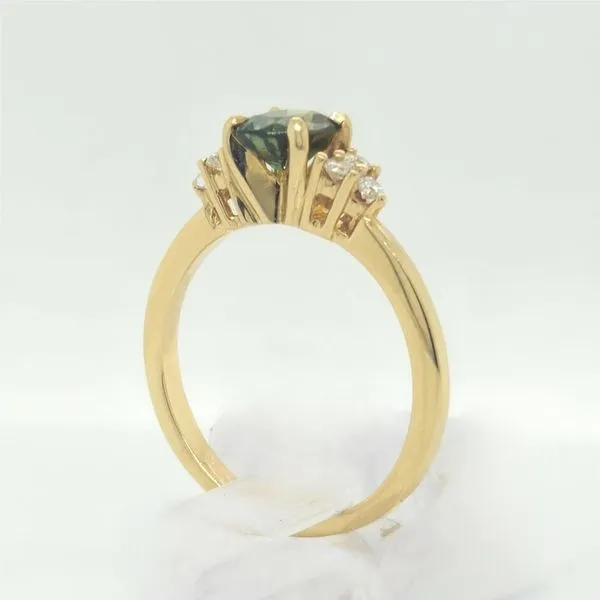 Green Sapphire and Diamond Ring Image 5 Skaneateles Jewelry Skaneateles, NY