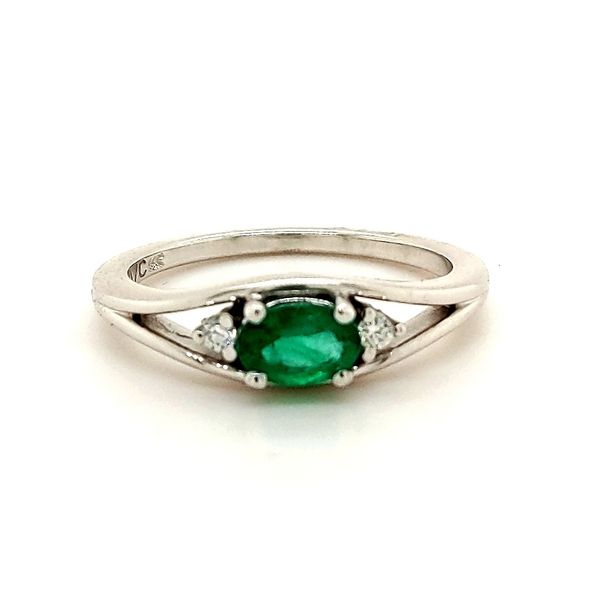 14K WG Ladies  0.48 ct TGW Emerald & Diamond Ring Skaneateles Jewelry Skaneateles, NY