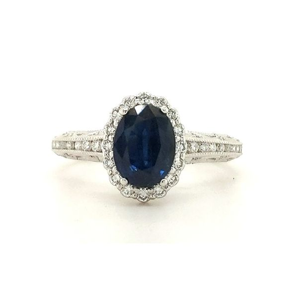 18K WG Ladies 2.01ct TGW Tacori Reverse Crescent Sapphire & Diamond Ring Skaneateles Jewelry Skaneateles, NY