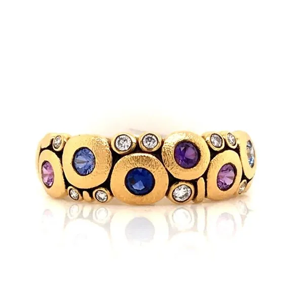 18K YG Ladies Alex Sepkus Sapphire and Diamond 'Candy' Dome Ring (Purple/Blue mix) Skaneateles Jewelry Skaneateles, NY