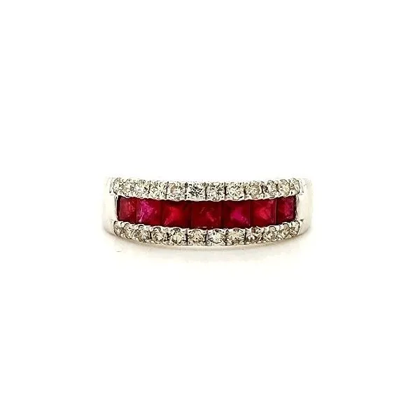 Ruby & Diamond 3 Row Ring Skaneateles Jewelry Skaneateles, NY
