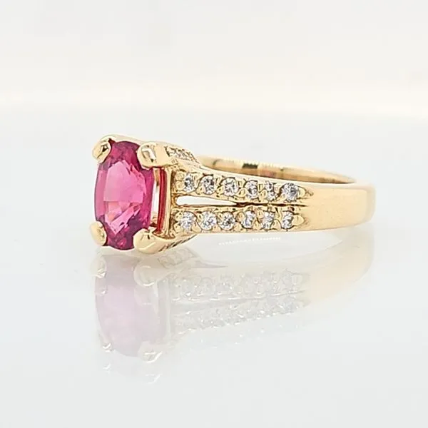 14K YG Ladies Pink Sapphire & Diamond Ring 1.51ct TGW Image 2 Skaneateles Jewelry Skaneateles, NY