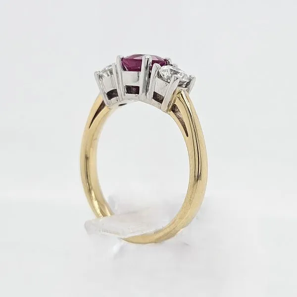 Ruby & Diamond Ring in 18K Yellow Gold Image 4 Skaneateles Jewelry Skaneateles, NY