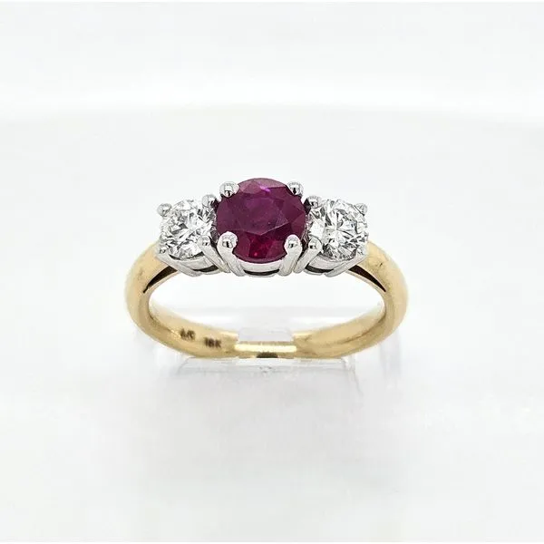 Ruby & Diamond Ring in 18K Yellow Gold Image 5 Skaneateles Jewelry Skaneateles, NY