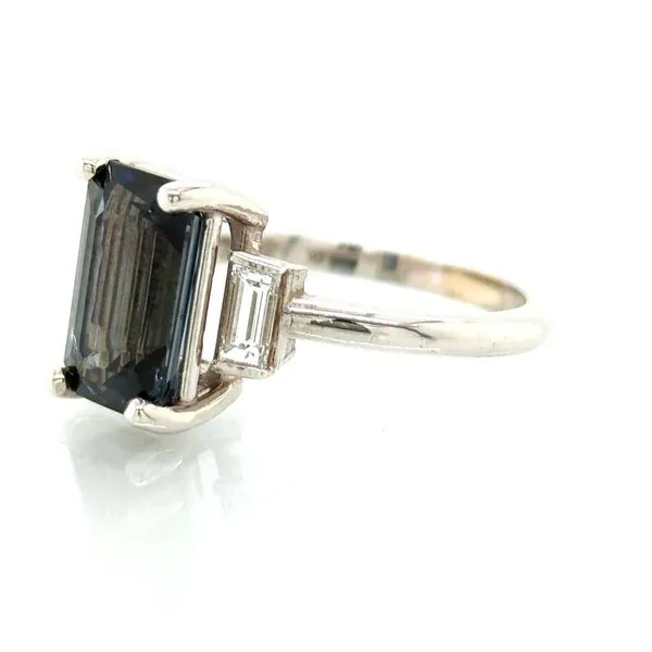 Black Spinel & Diamond Past Present Future Ring Image 2 Skaneateles Jewelry Skaneateles, NY