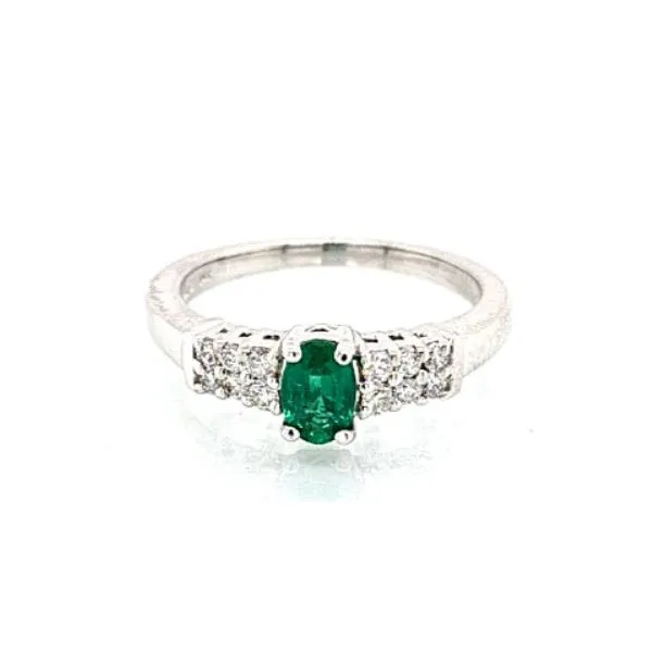 Emerald & Diamond Double Row Ring Skaneateles Jewelry Skaneateles, NY