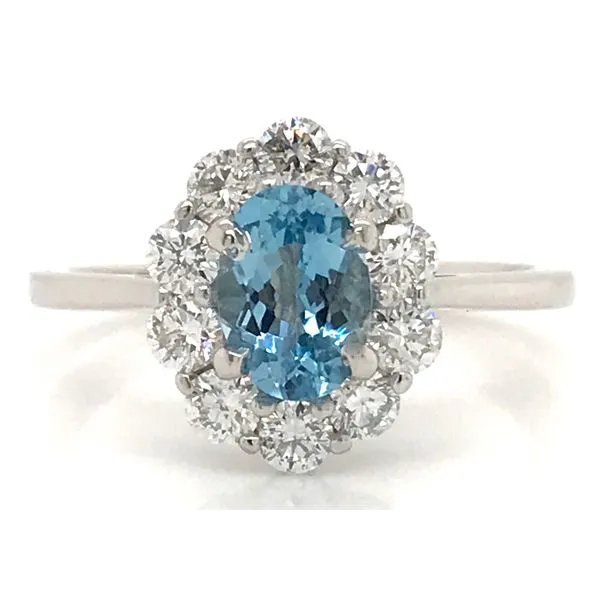 14K WG Ladies 1.22ct TGW Aquamarine and Diamond Ring Skaneateles Jewelry Skaneateles, NY