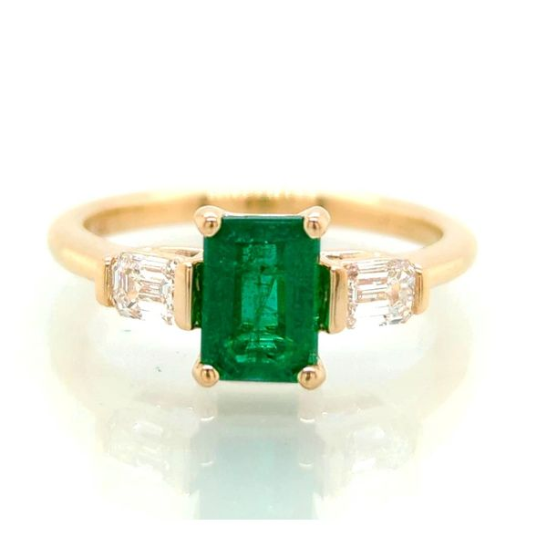 Gold Emerald & Diamond Past Present & Future Ring Skaneateles Jewelry Skaneateles, NY