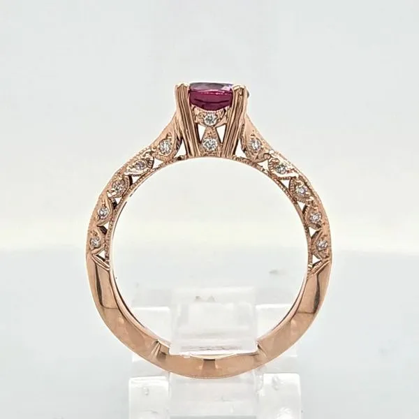 18K Rose Gold Rhodolite Garnet and Diamond Ring Image 4 Skaneateles Jewelry Skaneateles, NY