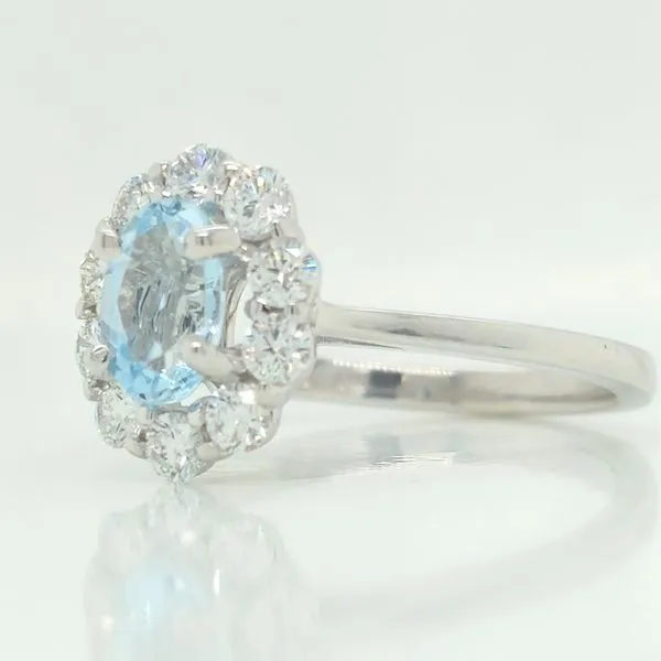 14K WG Ladies 1.22ct TGW Aquamarine and Diamond Ring Image 2 Skaneateles Jewelry Skaneateles, NY