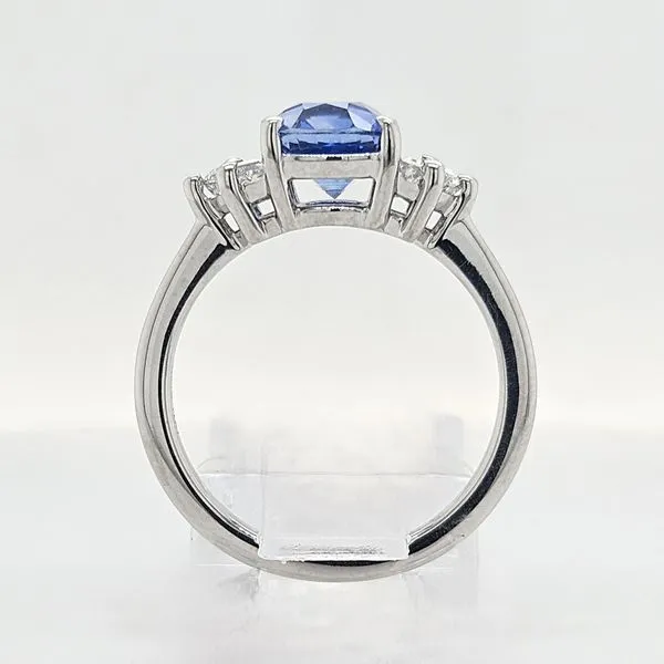 Cornflower Blue Sapphire & Diamond Platinum Ring 3.5ct TGW Image 4 Skaneateles Jewelry Skaneateles, NY