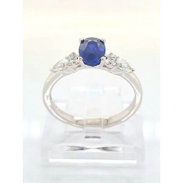 14K WG 1.15TCW 'Classic' Sapphire & Diamond Accented Ring Image 2 Skaneateles Jewelry Skaneateles, NY