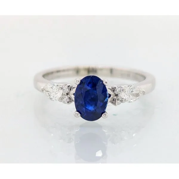 14K WG 1.15TCW 'Classic' Sapphire & Diamond Accented Ring Skaneateles Jewelry Skaneateles, NY