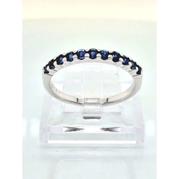 14K White Gold All Blue Sapphire Ring Image 4 Skaneateles Jewelry Skaneateles, NY