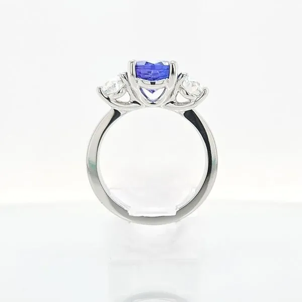 Platinum Oval Tanzanite & Diamond 4.61ct TGW Past, Present, & Future Luxury Ring Image 4 Skaneateles Jewelry Skaneateles, NY