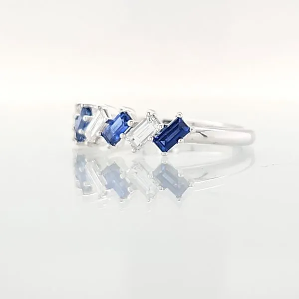 14K White Gold Sapphire & Diamond 