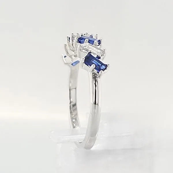 14K White Gold Sapphire & Diamond 