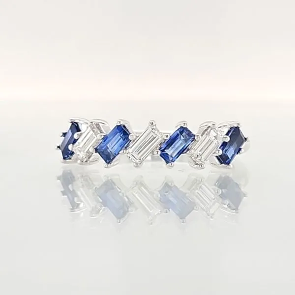 14K White Gold Sapphire & Diamond 
