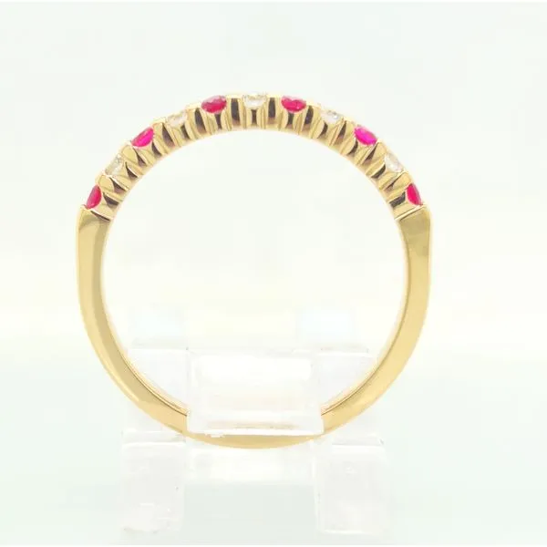 14K Yellow Gold Ruby & Diamond 0.47cttgw Stacking Ring Image 3 Skaneateles Jewelry Skaneateles, NY