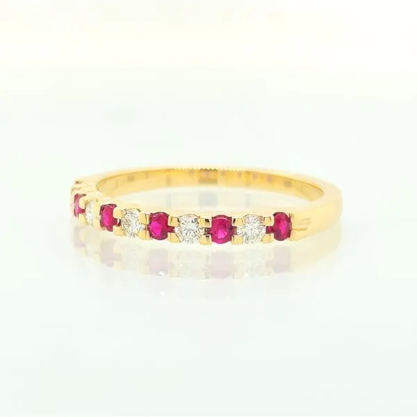 14K Yellow Gold Ruby & Diamond 0.52cttgw Stacking Ring Image 2 Skaneateles Jewelry Skaneateles, NY