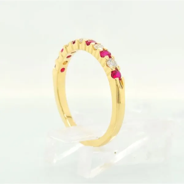 14K Yellow Gold Ruby & Diamond 0.52cttgw Stacking Ring Image 4 Skaneateles Jewelry Skaneateles, NY