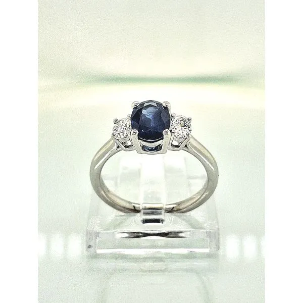 14K WG  Sapphire & Diamond Past-Present-Future Ring Image 3 Skaneateles Jewelry Skaneateles, NY
