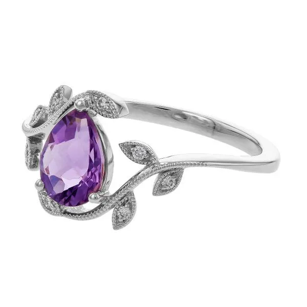 14K White Gold 0.94 ct TGW Amethyst & Diamond Fashion Ring Image 2 Skaneateles Jewelry Skaneateles, NY